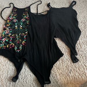 3 black bodysuits size S M and 4